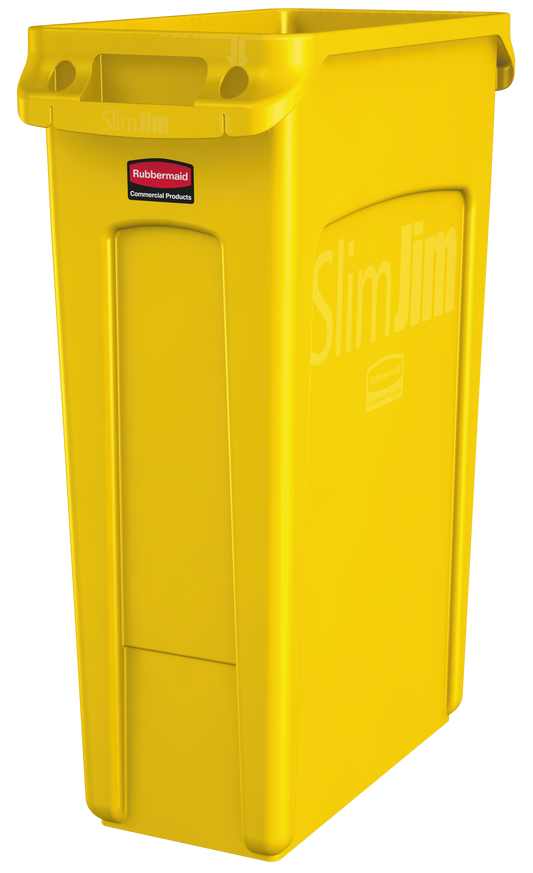 Slim Jim® Abfalleimer mit Luftkanälen, 87 l, Gelb