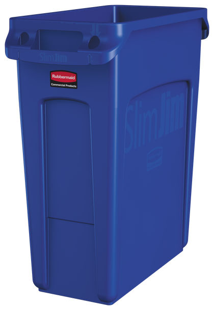 Slim Jim® Abfalleimer mit Luftkanälen, 60 l, Blau