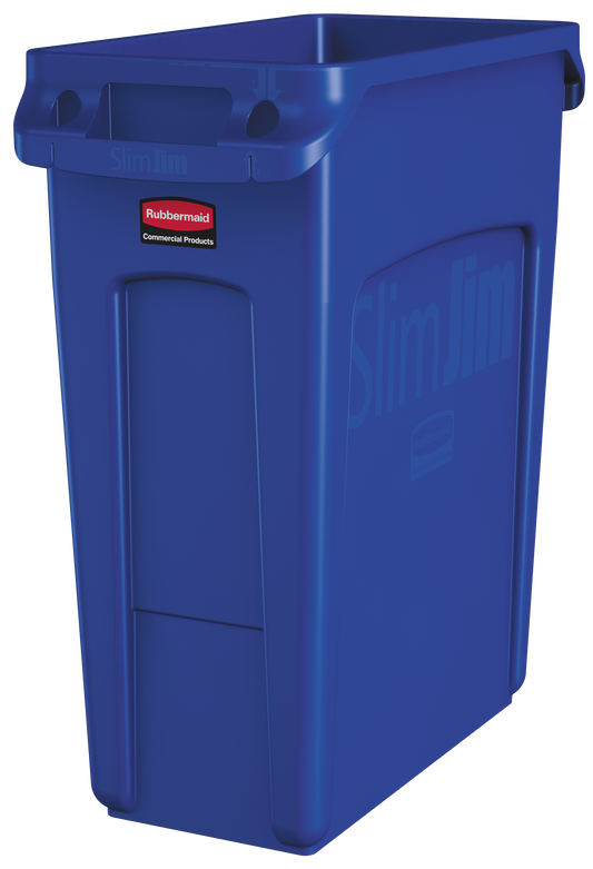 Slim Jim® Abfalleimer mit Luftkanälen, 60 l, Blau