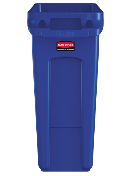 Slim Jim® Abfalleimer mit Luftkanälen, 60 l, Blau