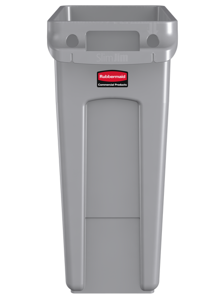 Slim Jim® Abfalleimer mit Luftkanälen, 60 l, Grau