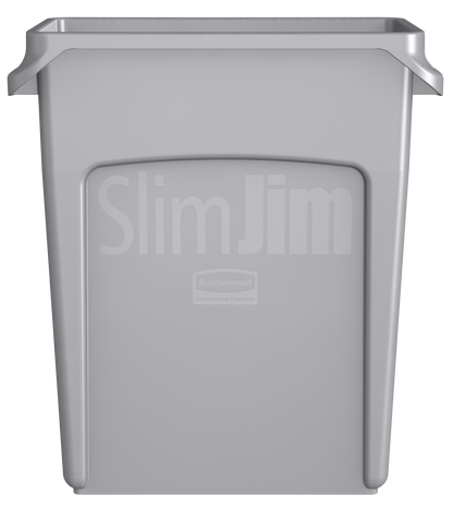 Slim Jim® Abfalleimer mit Luftkanälen, 60 l, Grau