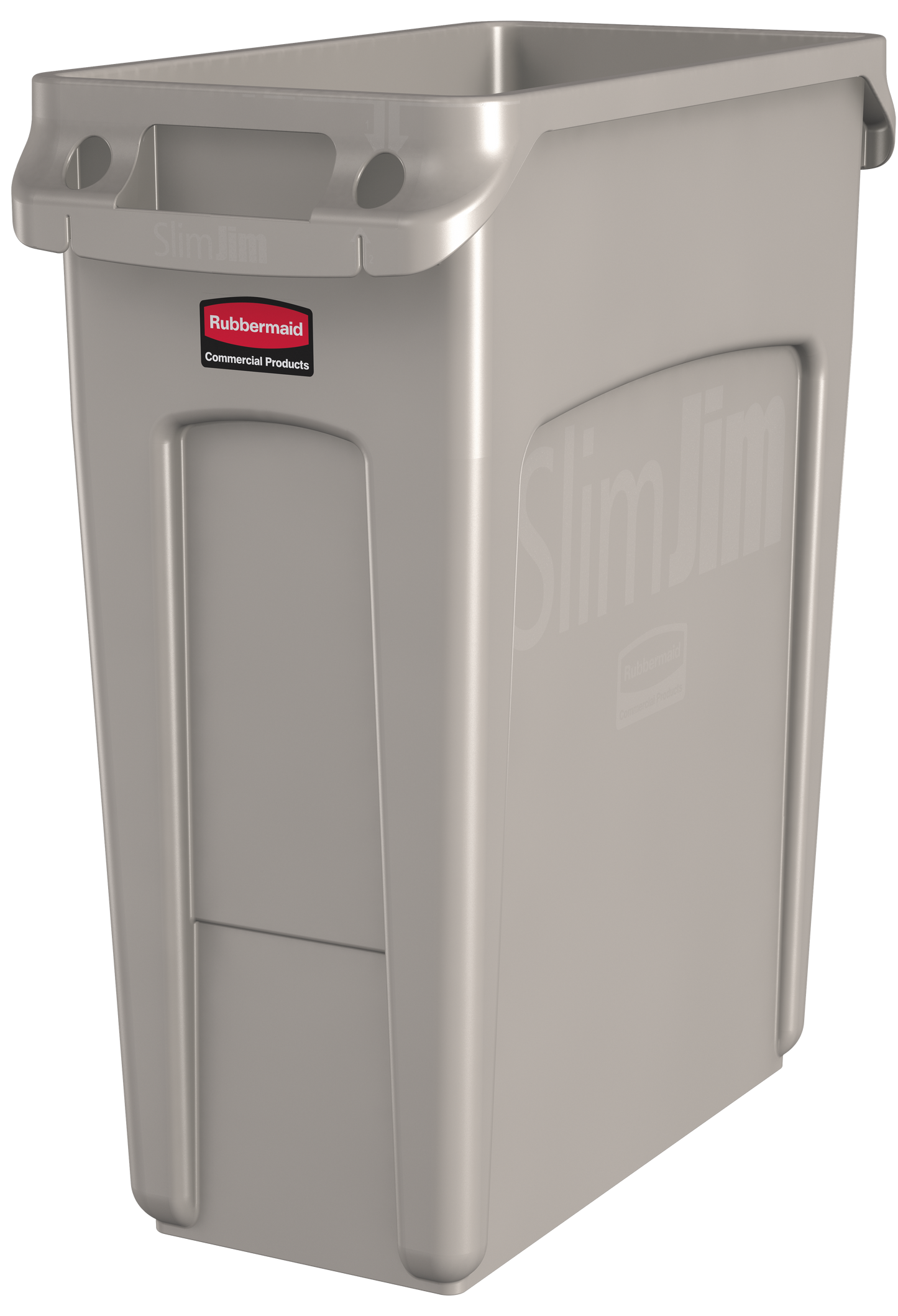 Slim Jim® Abfalleimer mit Luftkanälen, 60 l, Beige