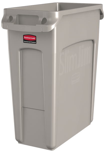 Slim Jim® Abfalleimer mit Luftkanälen, 60 l, Beige
