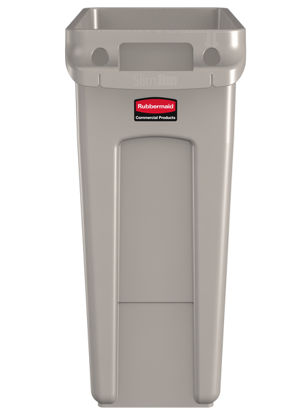 Slim Jim® Abfalleimer mit Luftkanälen, 60 l, Beige