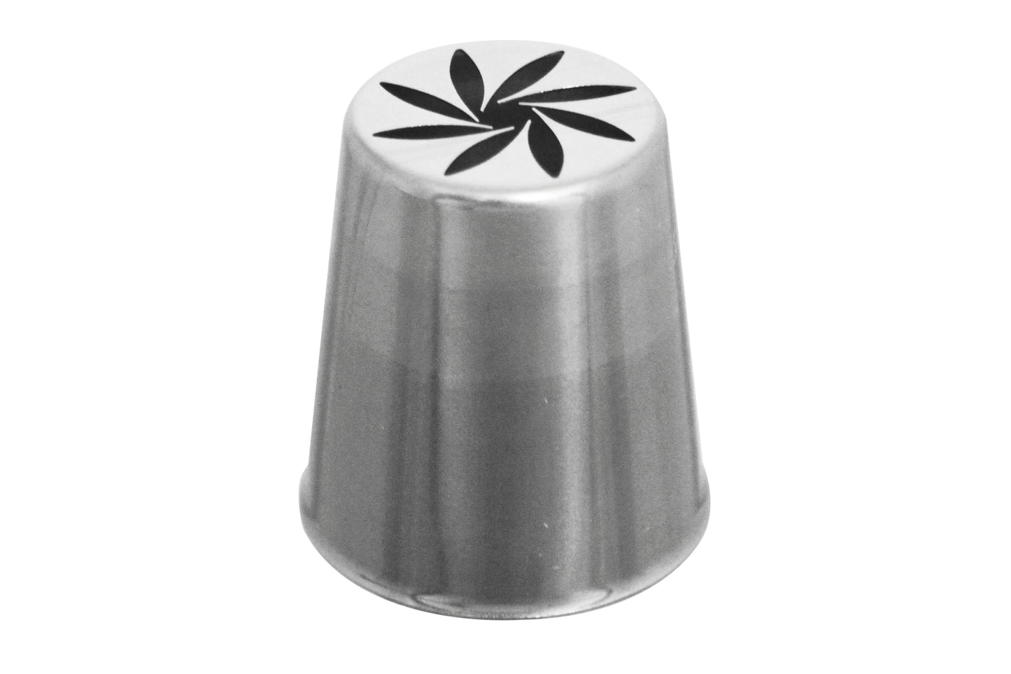 Edelstahlbecher mit floralem Muster.