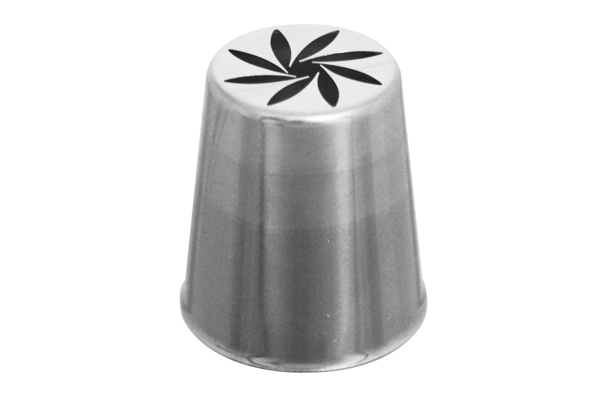 Edelstahlbecher mit floralem Muster.