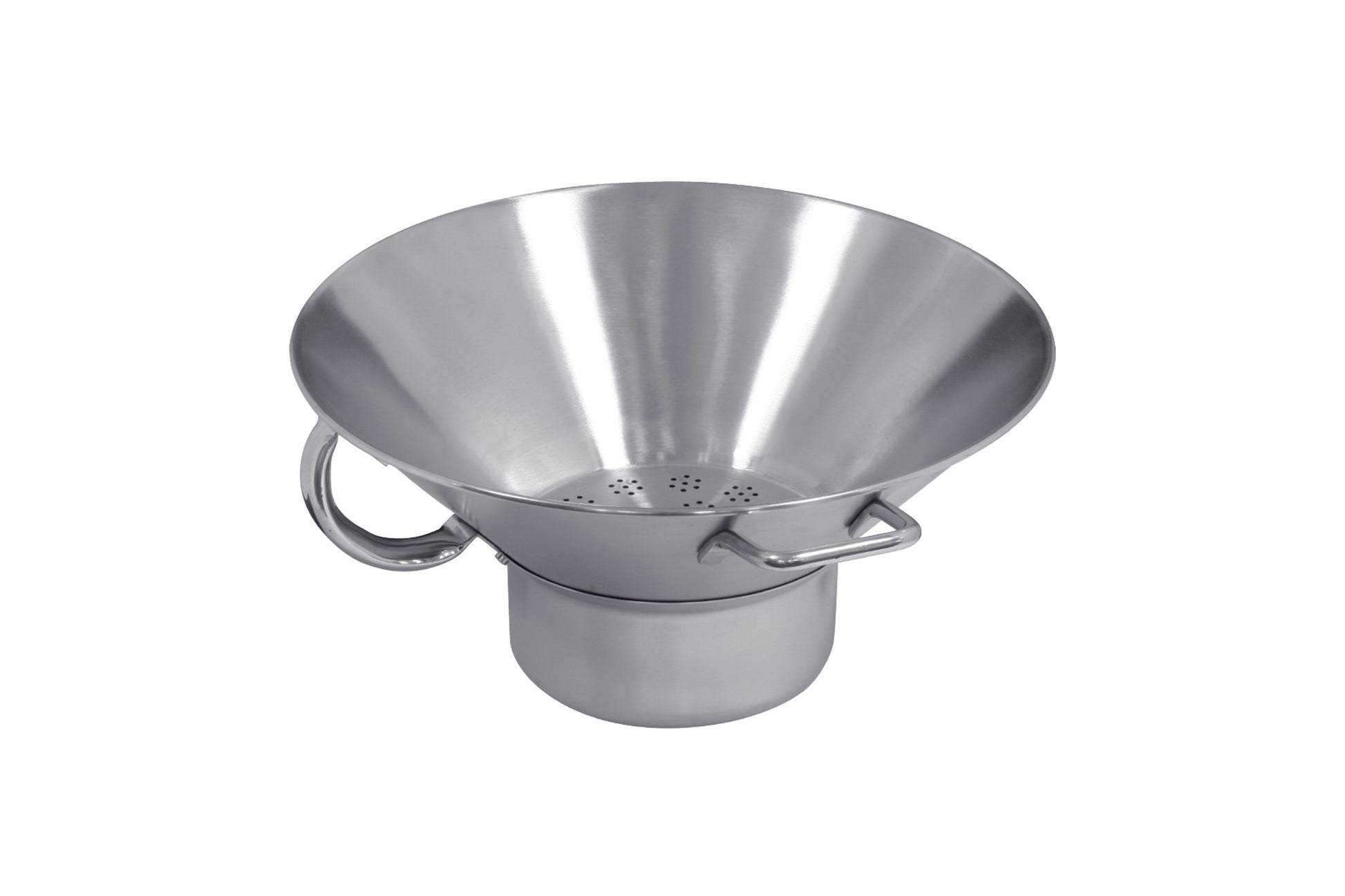 Edelstahl-Trichter für Gastronomiebedarf.