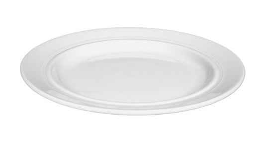 Leere weiße Servierplatte