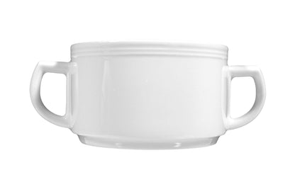 Weiße Tasse mit Griffen