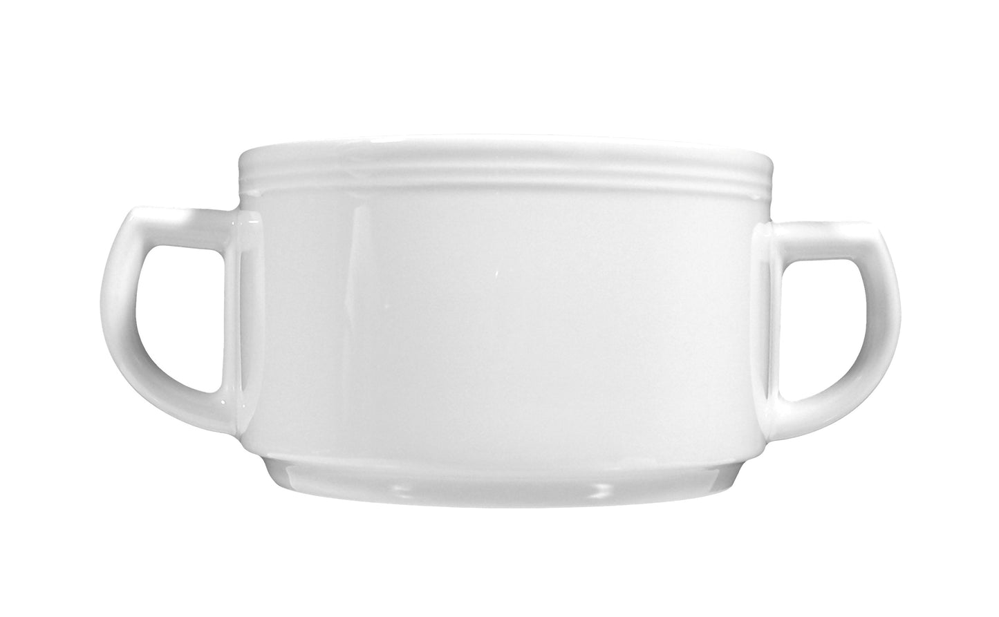 Weiße Tasse mit Griffen