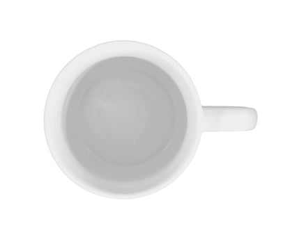 Weißer Keramik-Kaffeebecher