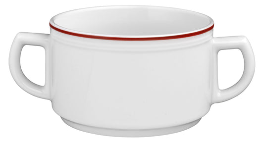 Weiße Tasse mit Doppelgriffen