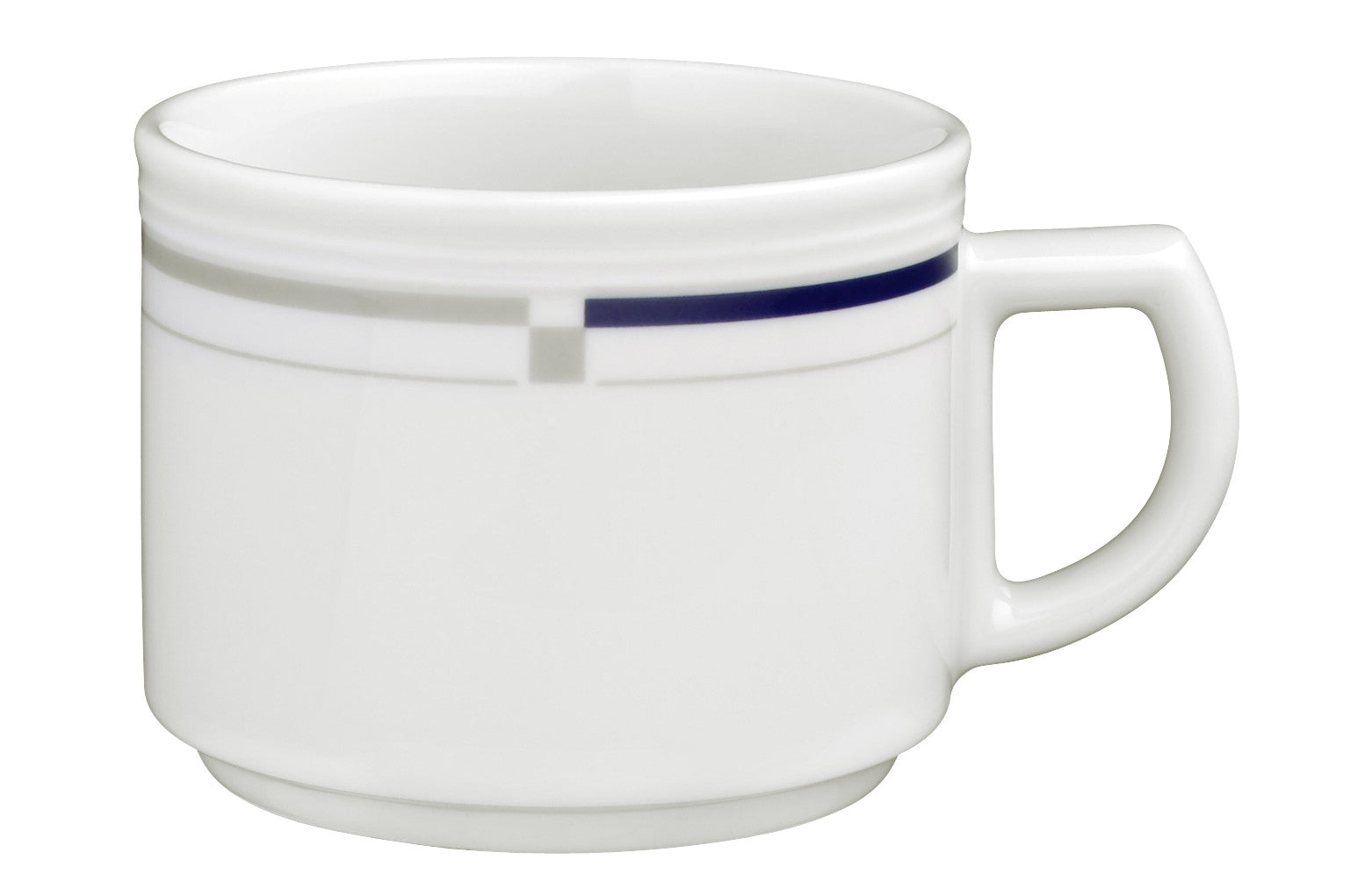 Weiße Tasse mit schlichtem Dekor