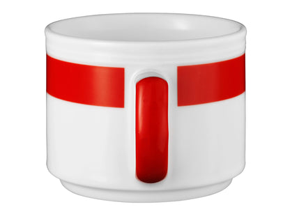 Kaffeetasse mit rotem Streifen