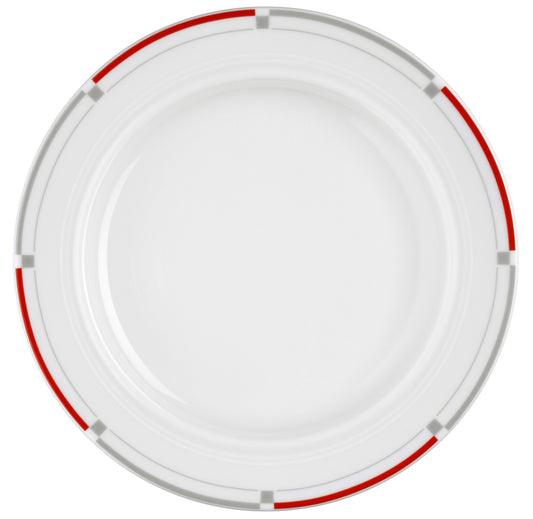 Pizzateller mit rotem Rand