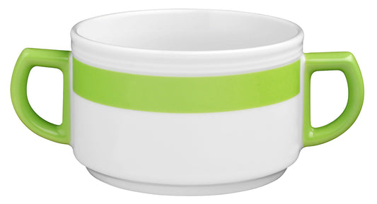 Kaffeetasse mit grünen Griffen