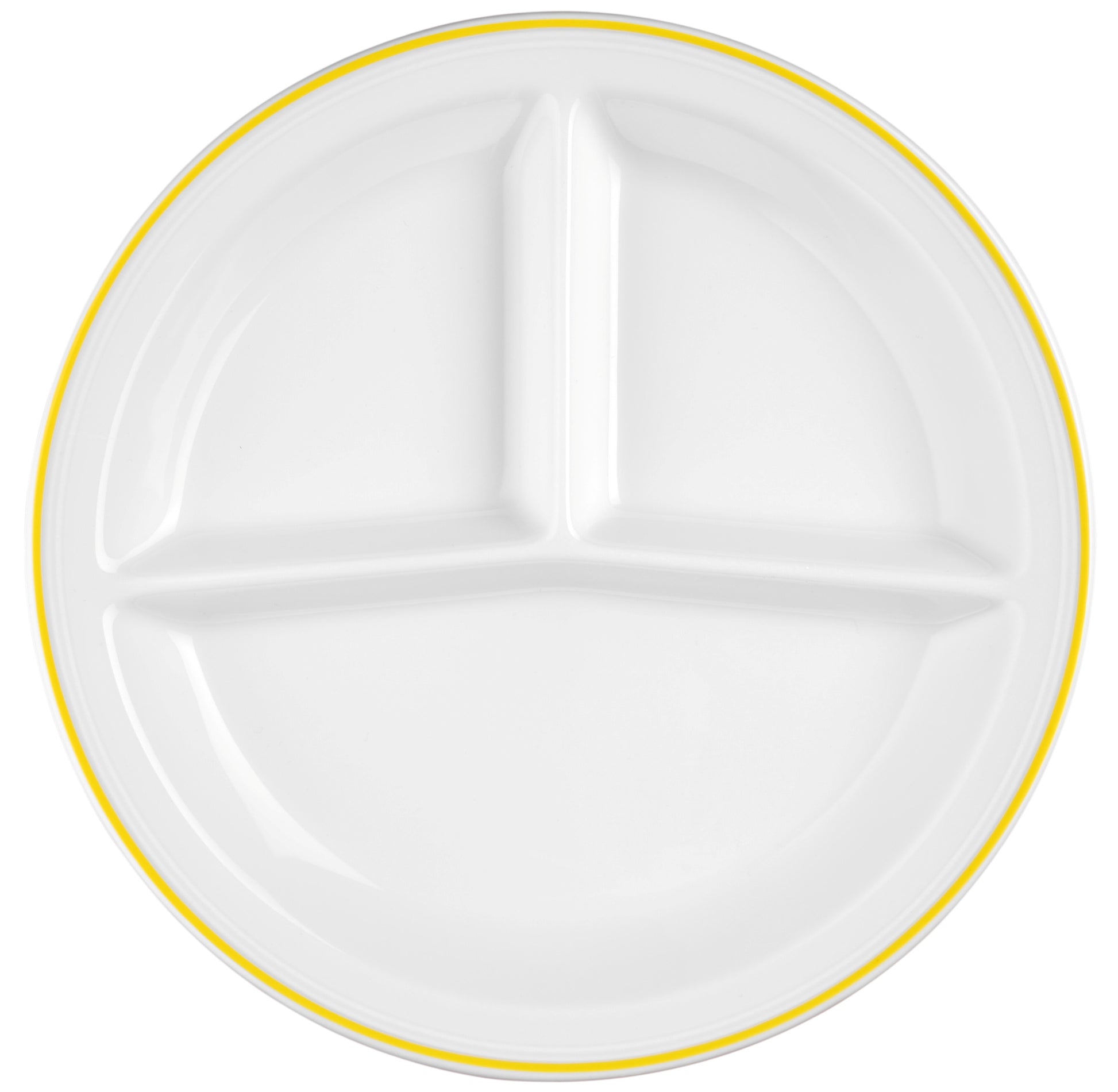 Leerer, geteilter Gastronomie-Teller oben.