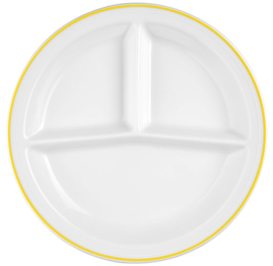 Leerer, geteilter Gastronomie-Teller oben.