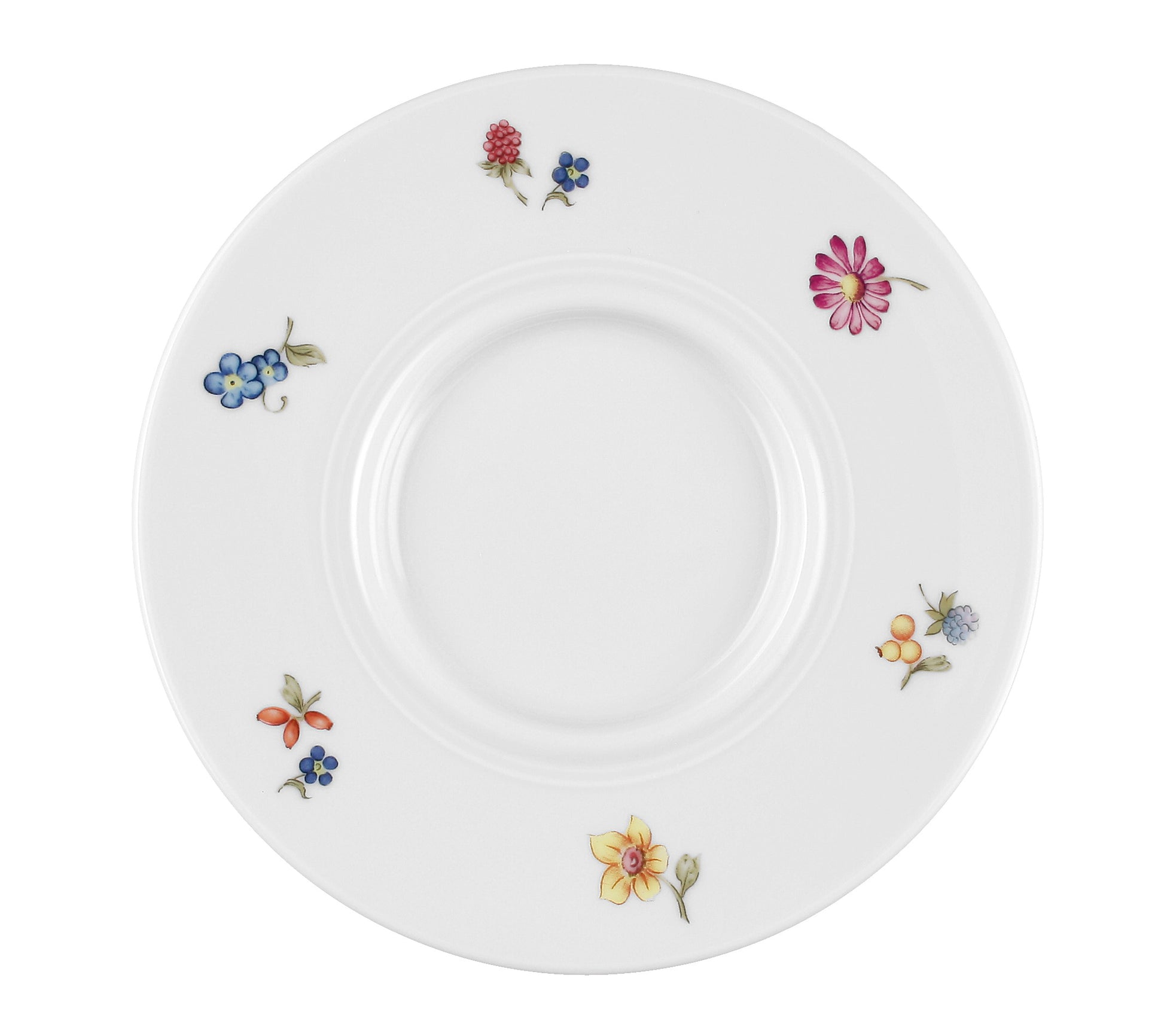 Bunter Porzellan-Teller mit Blumenmuster