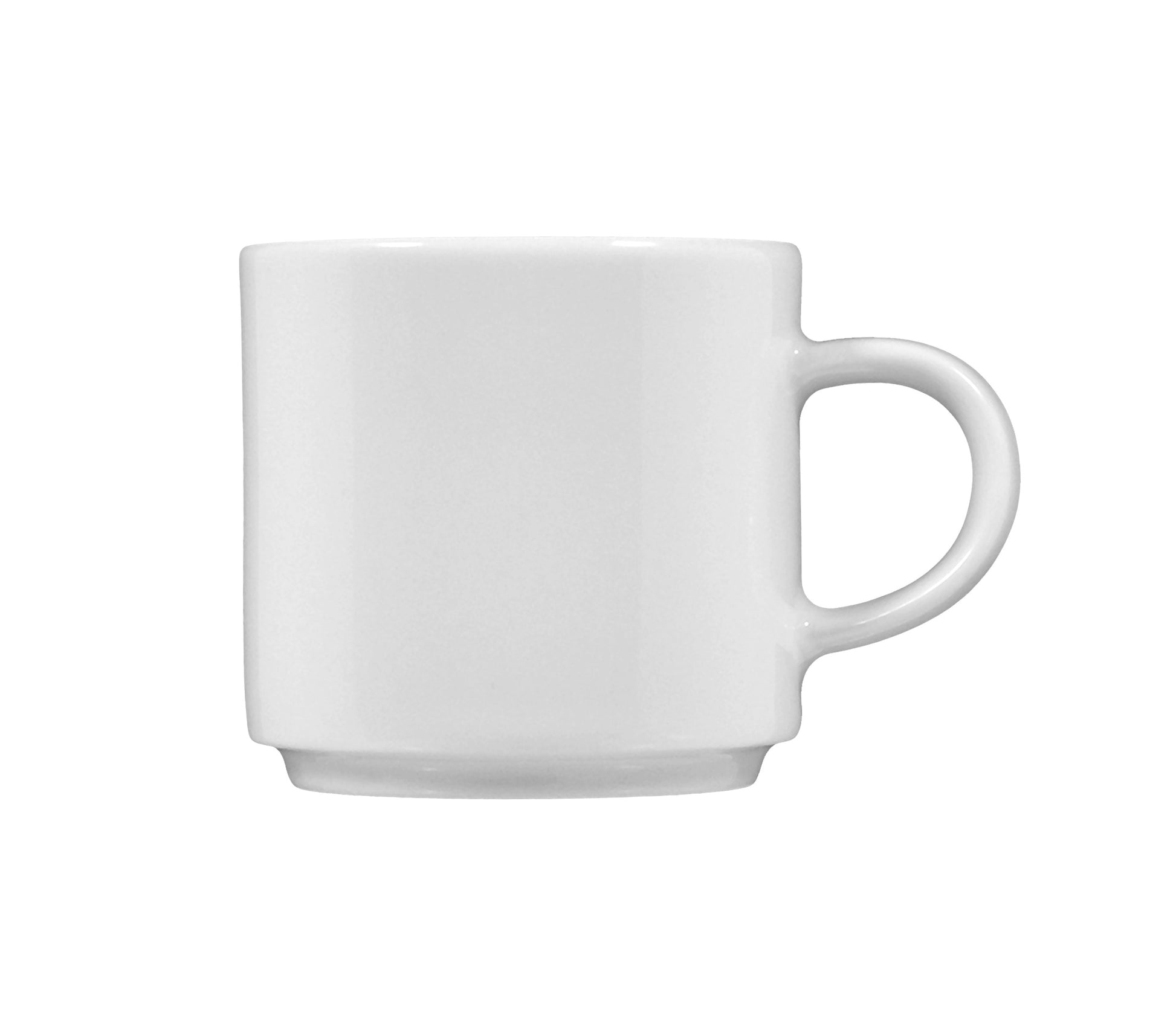 Weiße Kaffeetasse auf weißem Hintergrund