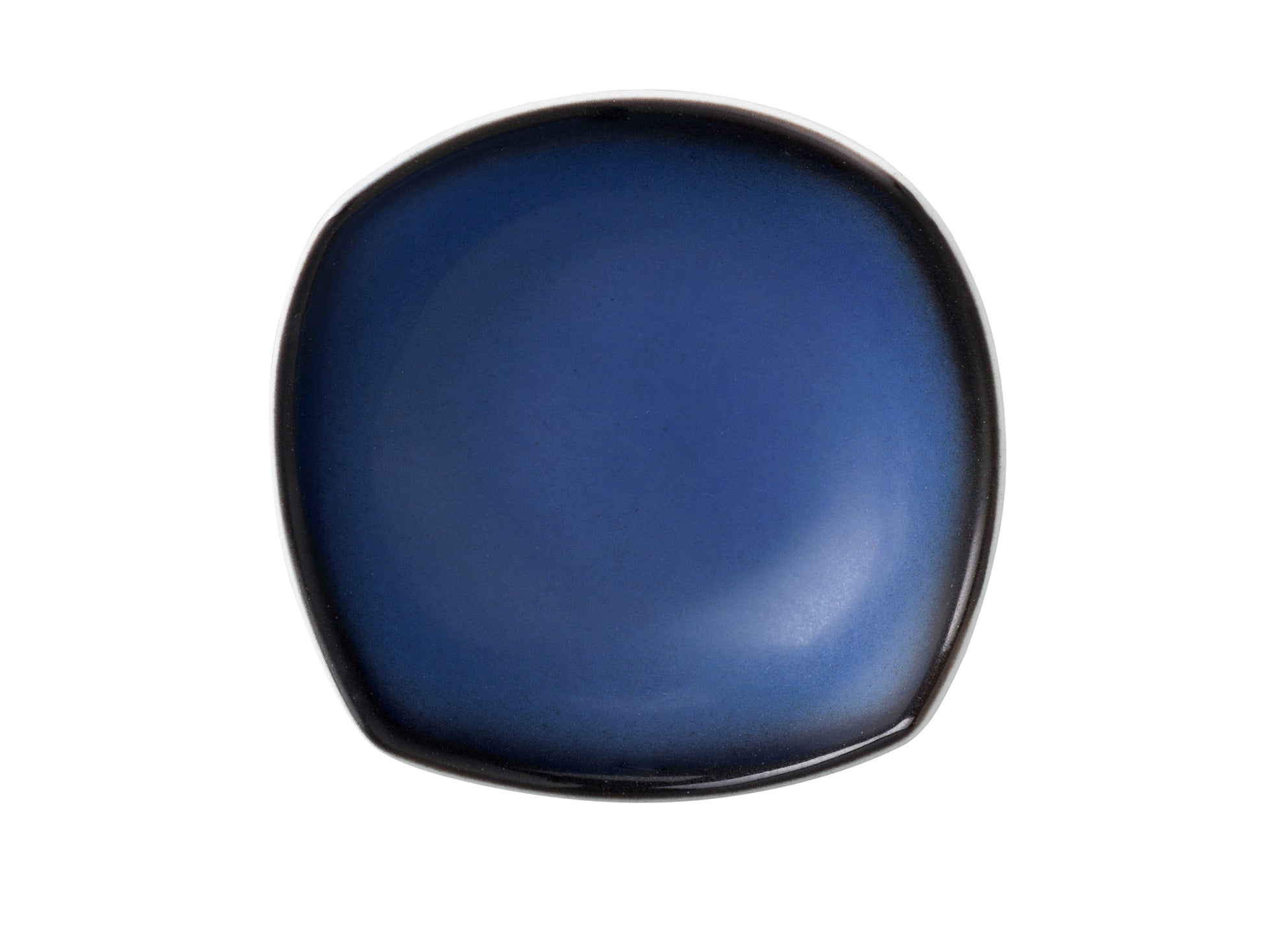 Weiße Schale mit blauem Innenrand