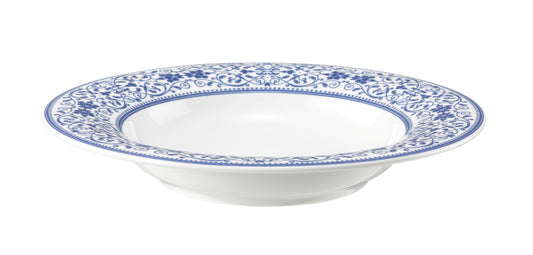 Tiefer Teller mit blauem Muster