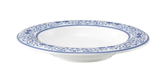 Tiefer Teller mit blauem Muster