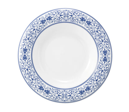 Tiefer Teller mit blauem Muster