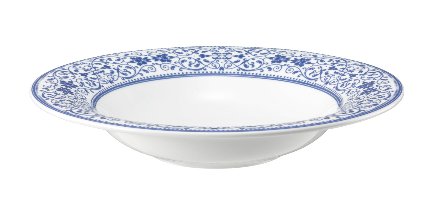 Tiefer Teller mit blauem Muster