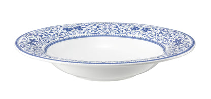Tiefer Teller mit blauem Muster
