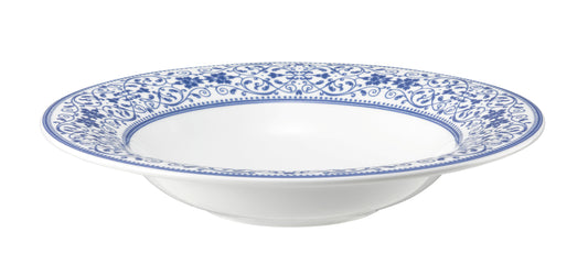 Tiefer Teller mit blauem Muster
