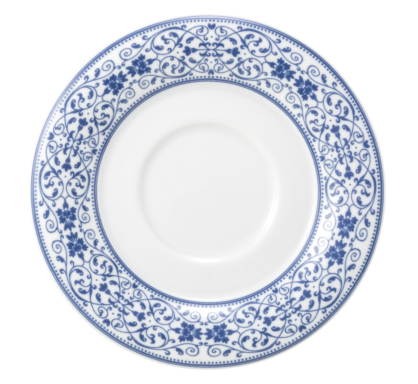 Blaue dekorative Esstellerkante