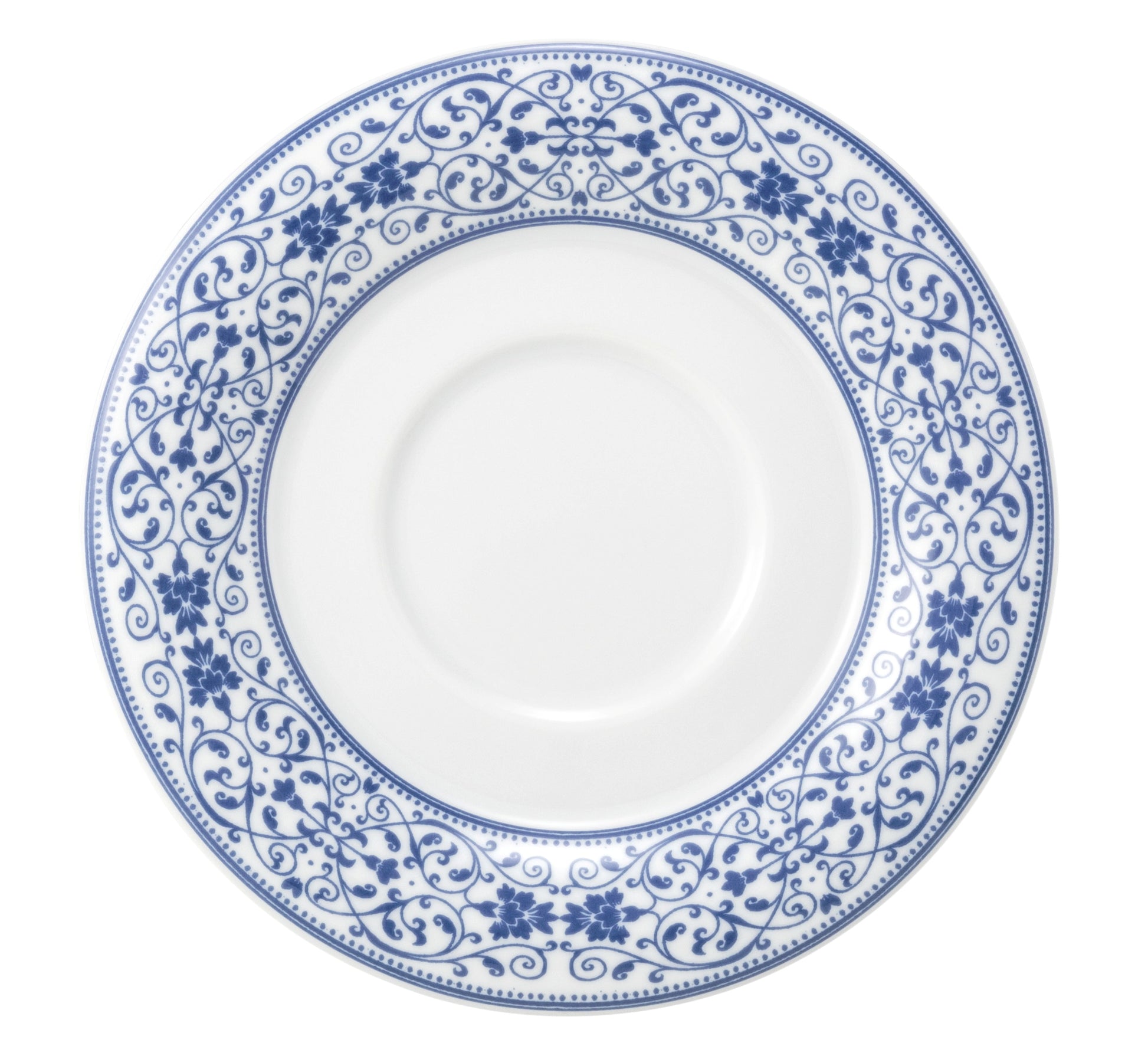 Blaue dekorative Esstellerkante