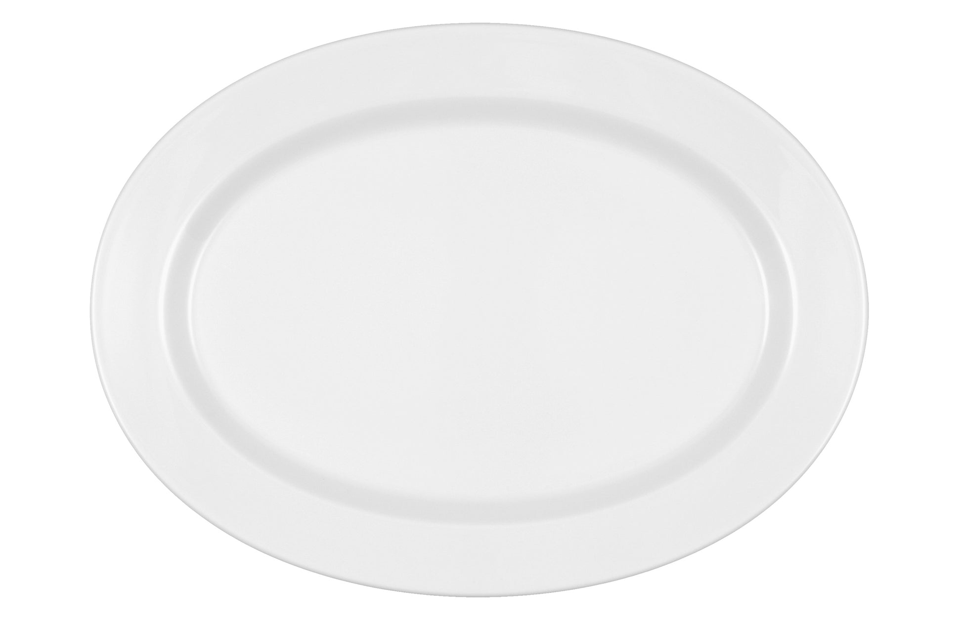 Leerer weißer Gastronomie-Teller, seitlich.