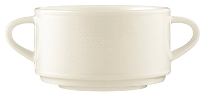 Weiße Tasse mit Doppelgriffen
