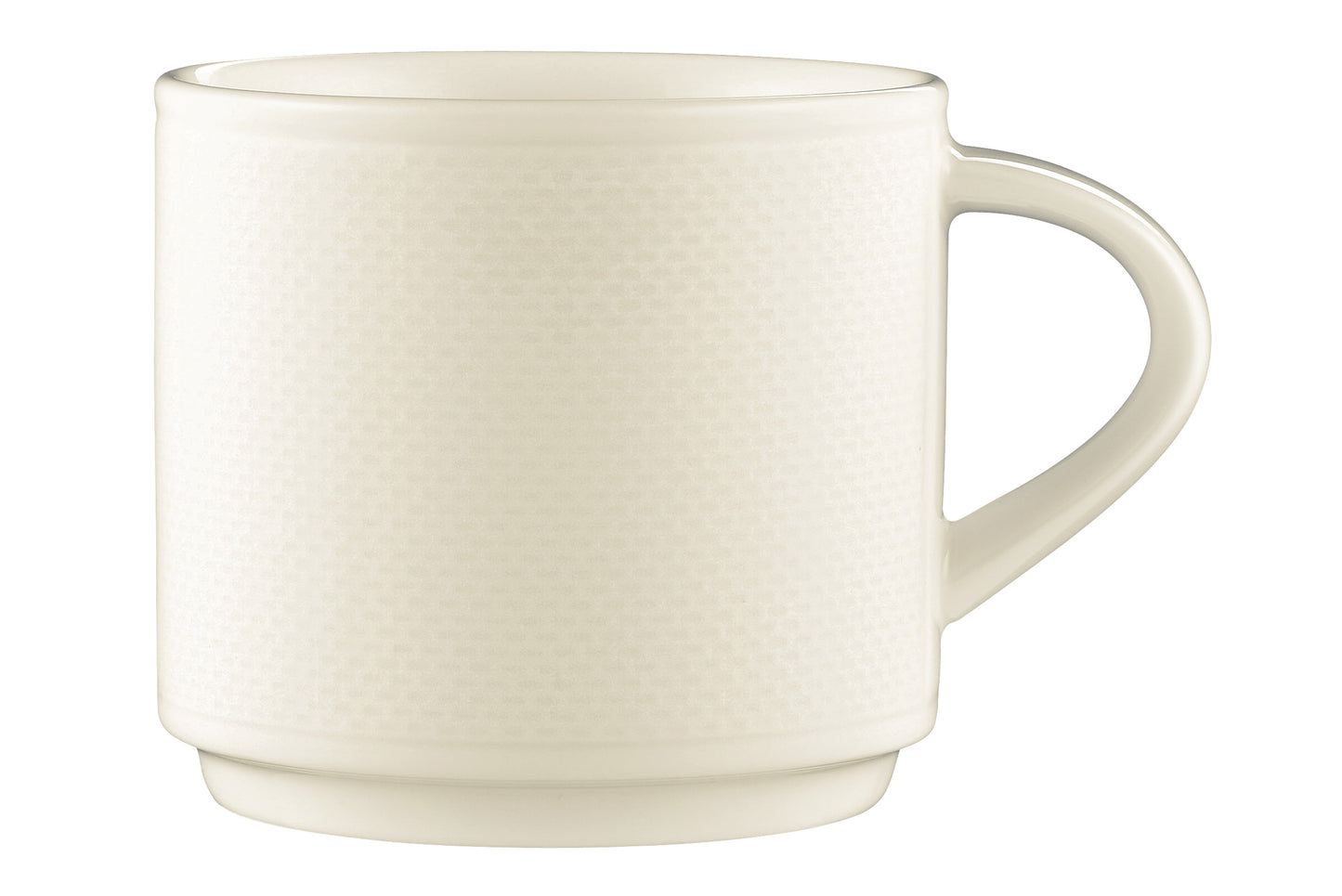 Weiße Tasse aus Porzellan, leer