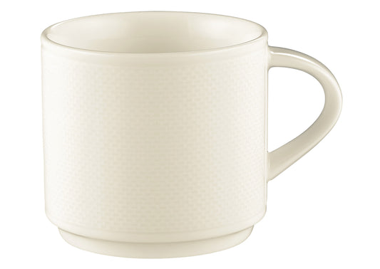 Weiße Tasse aus Porzellan, leer