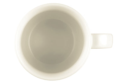 Weiße Tasse aus Porzellan, leer