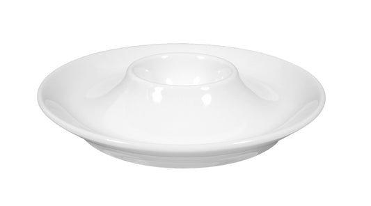 Weiße Porzellan-Dip-Schale leer.