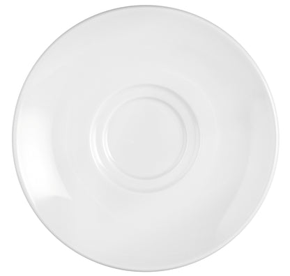 Leerer weißer Porzellanteller, Gastronomie.