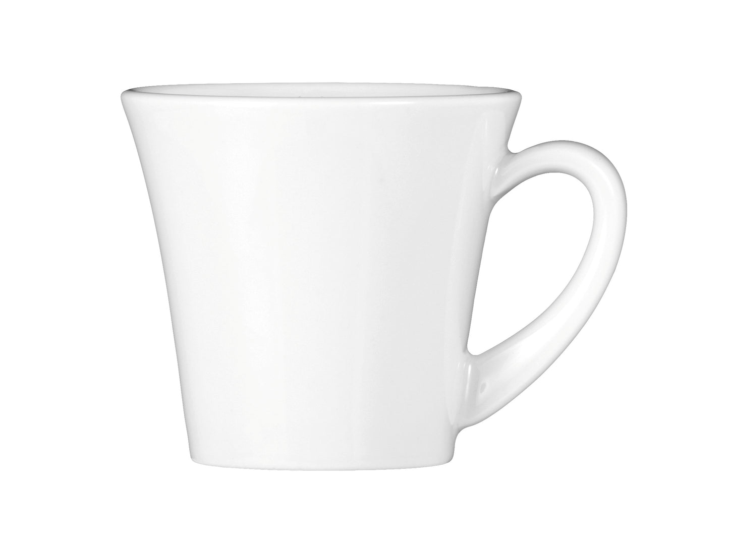 Weiße Keramiktasse mit Henkel