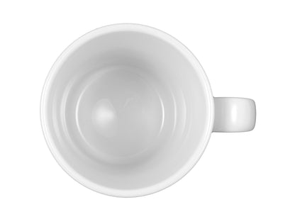 Weiße Keramiktasse mit Henkel