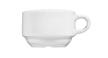 Weiße Porzellantasse für Gastronomie.