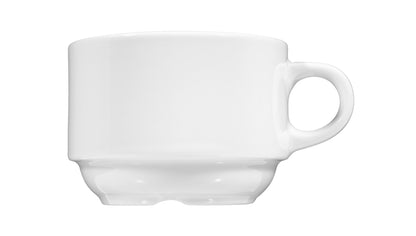Weiße Tasse, schlichtes Gastronomiegeschirr
