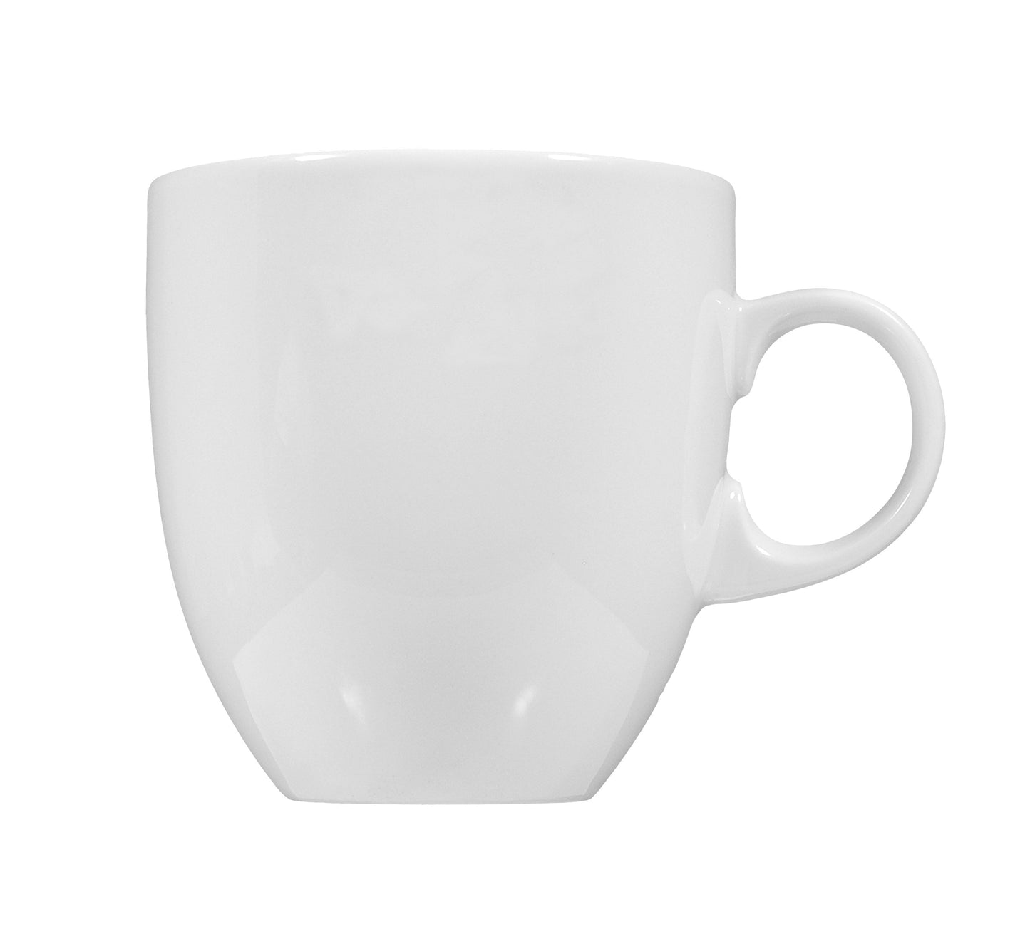 Weiße Kaffeetasse auf weißem Hintergrund