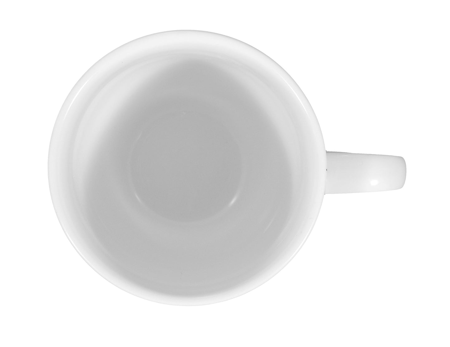 Weiße Kaffeetasse auf weißem Hintergrund