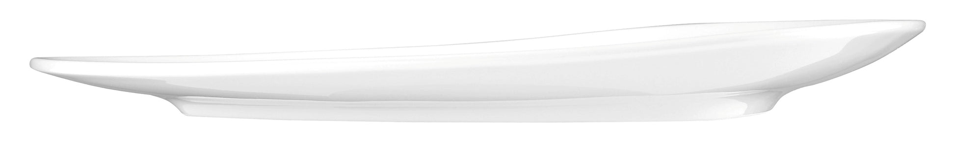 Weißer, asymmetrischer Porzellanteller