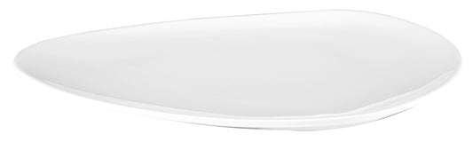 Weißer, asymmetrischer Porzellanteller