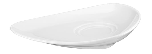 Weiße ovale Porzellanschale leer